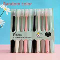 10pcs Travel Soft Manual Toothbrushes - Soft Bristles For Sensitive Teeth Gums