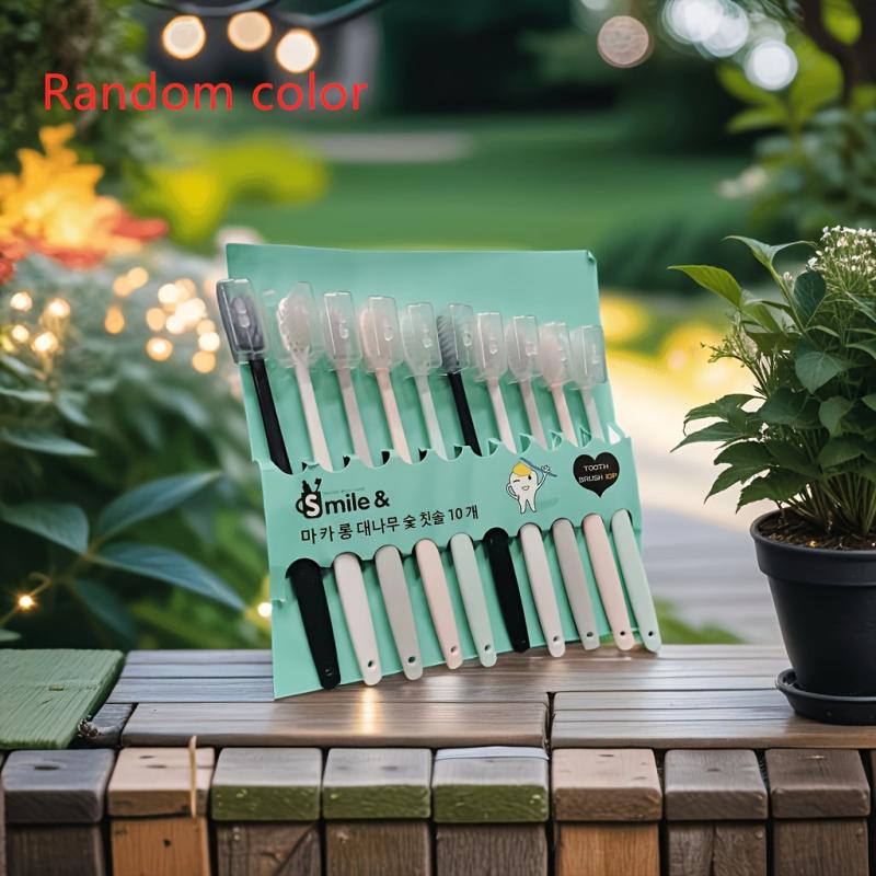 10pcs Travel Soft Manual Toothbrushes - Soft Bristles For Sensitive Teeth Gums