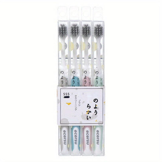 4 Pack Couple's Soft Toothbrushes For Deep Oral Care Adults