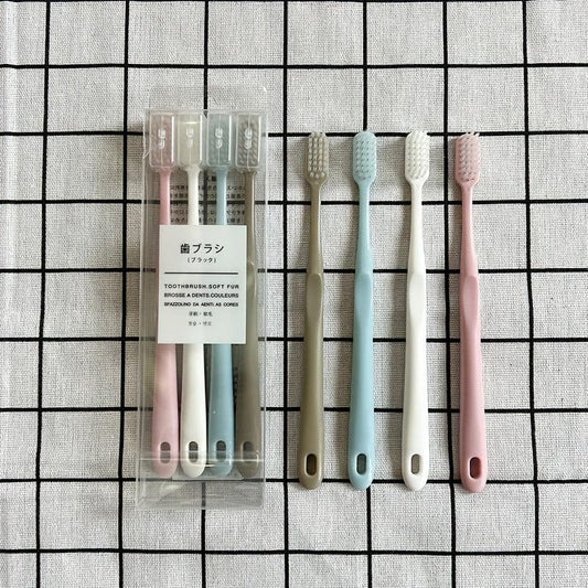 Colorful Soft Toothbrushes for Deep Oral Care, Set of 4