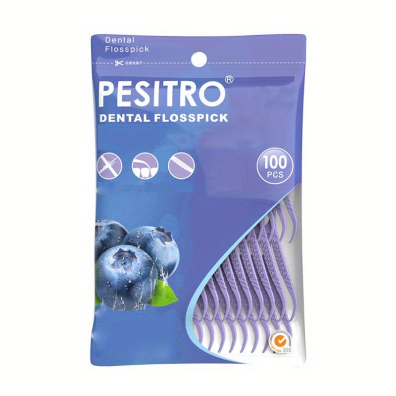 100-300 Dental Flossers Mint Blueberry Flavor Soft Floss Picks