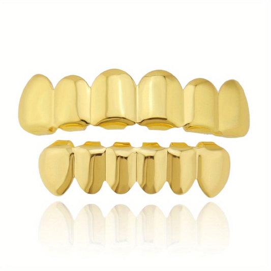 Plated Golden Silvery Teeth Grillz For Men Women