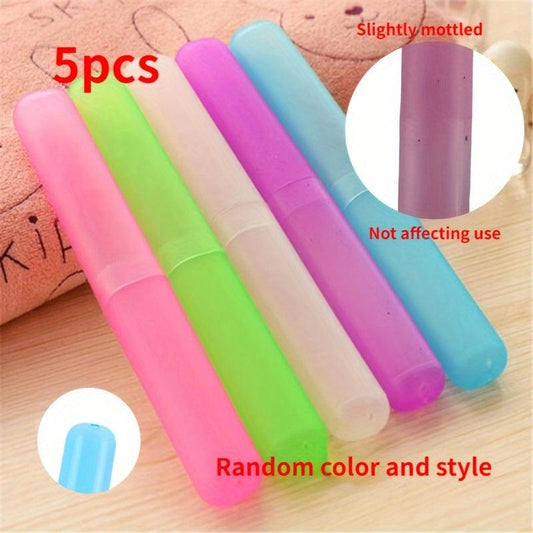 5pcs Portable Toothbrush Storage Case Traveling Cup Holder