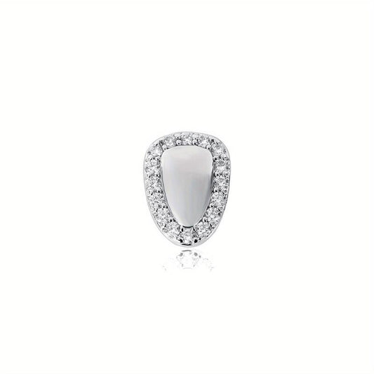 Men's Single Tooth Grillz with Rhinestone, Daily Wear Accessory