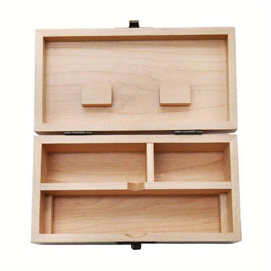 Wooden Herb and Smoking Accessories Storage Box with Grinder and Paper Slots