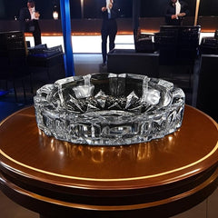 Round Glass Ashtray for Home or Office Decor