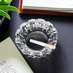 Round Glass Ashtray for Home or Office Decor