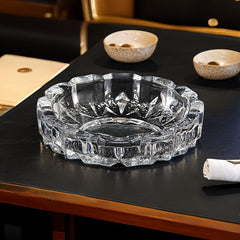 Round Glass Ashtray for Home or Office Decor