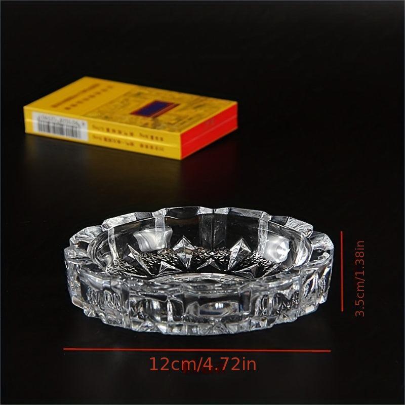 Round Glass Ashtray for Home or Office Decor
