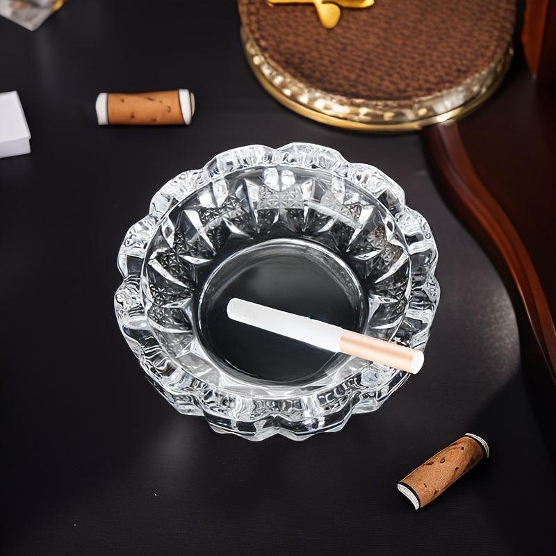 Round Glass Ashtray for Home or Office Decor