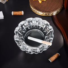 Round Glass Ashtray for Home or Office Decor