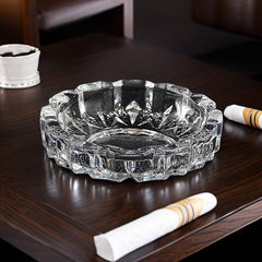Round Glass Ashtray for Home or Office Decor