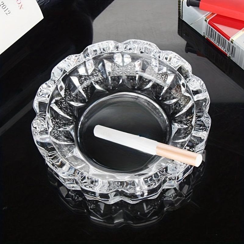 Round Glass Ashtray for Home or Office Decor