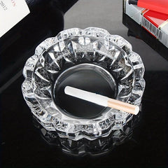 Round Glass Ashtray for Home or Office Decor