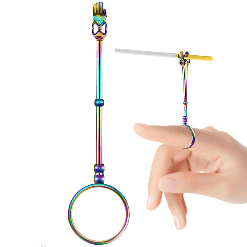 Portable Metal Cigarette Holder Ring Bee Rose Hand Finger Gift Women Men