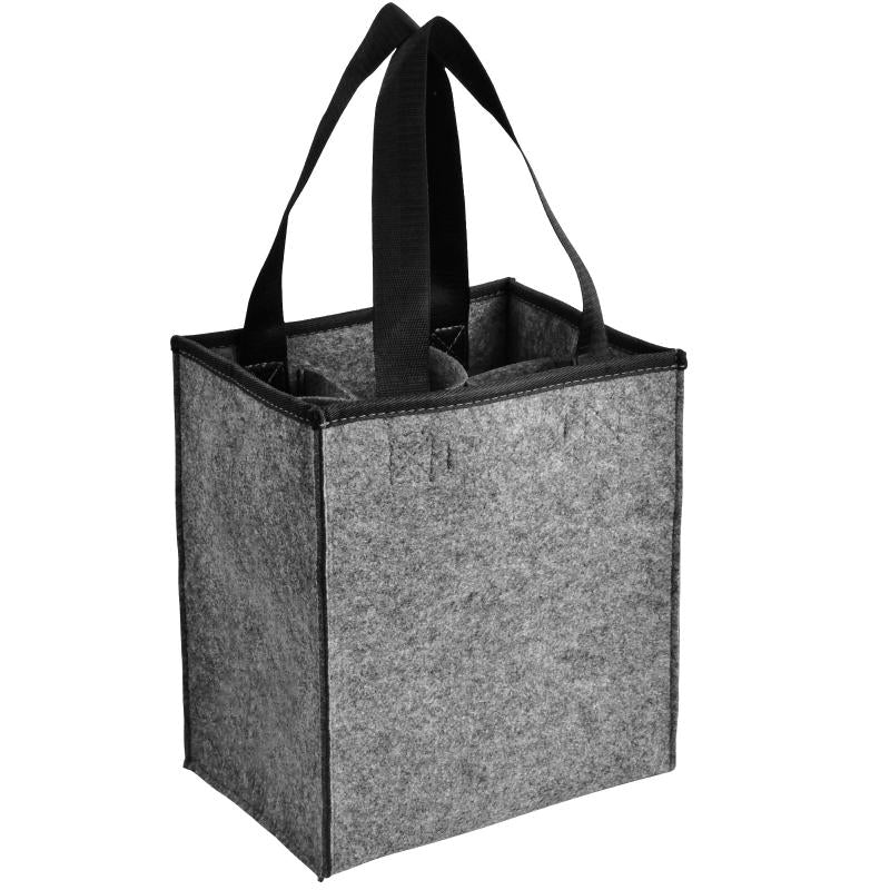Felt Wine Tote Bag For 6 Bottles - Reusable Wine Bottle Carrier