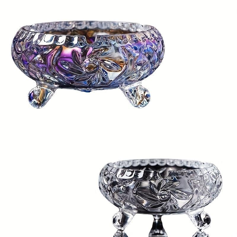 Large European Crystal Glass Ashtray
