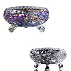 Large European Crystal Glass Ashtray