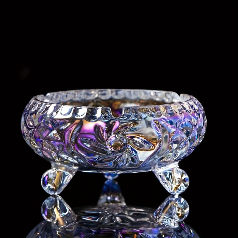 Large European Crystal Glass Ashtray
