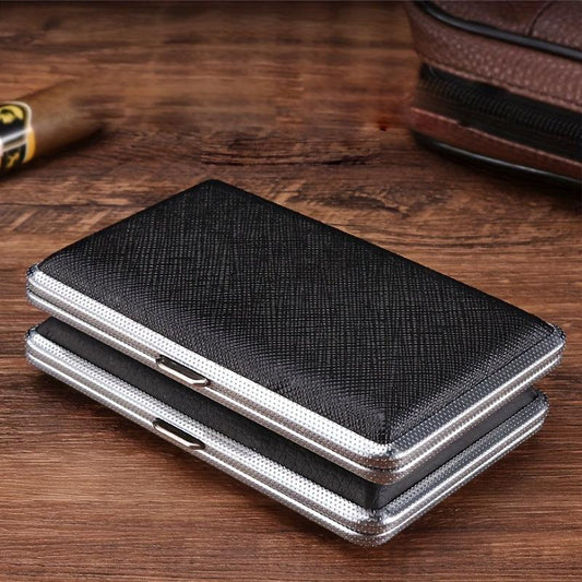1pc 100mm Cigarette Storage Box with Leather Band & Clip