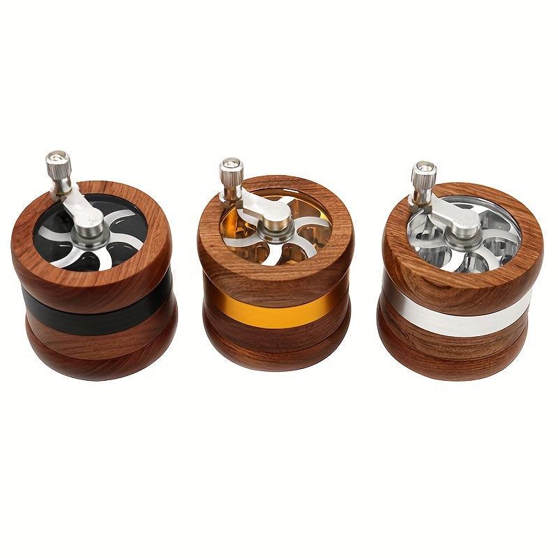 4-layer Wooden Spice Grinder Metal Kitchen Crusher Smok