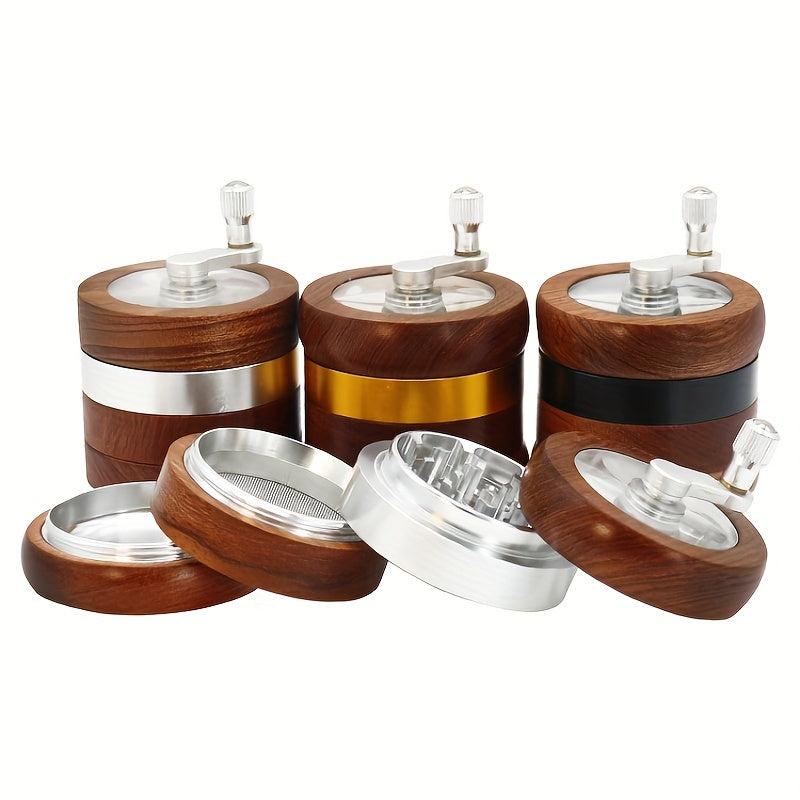 4-layer Wooden Spice Grinder Metal Kitchen Crusher Smok