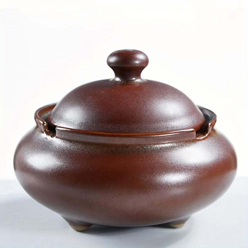 Ceramic Ashtray With Cover Decorative Ashtray For Home Indoor And Outdoor