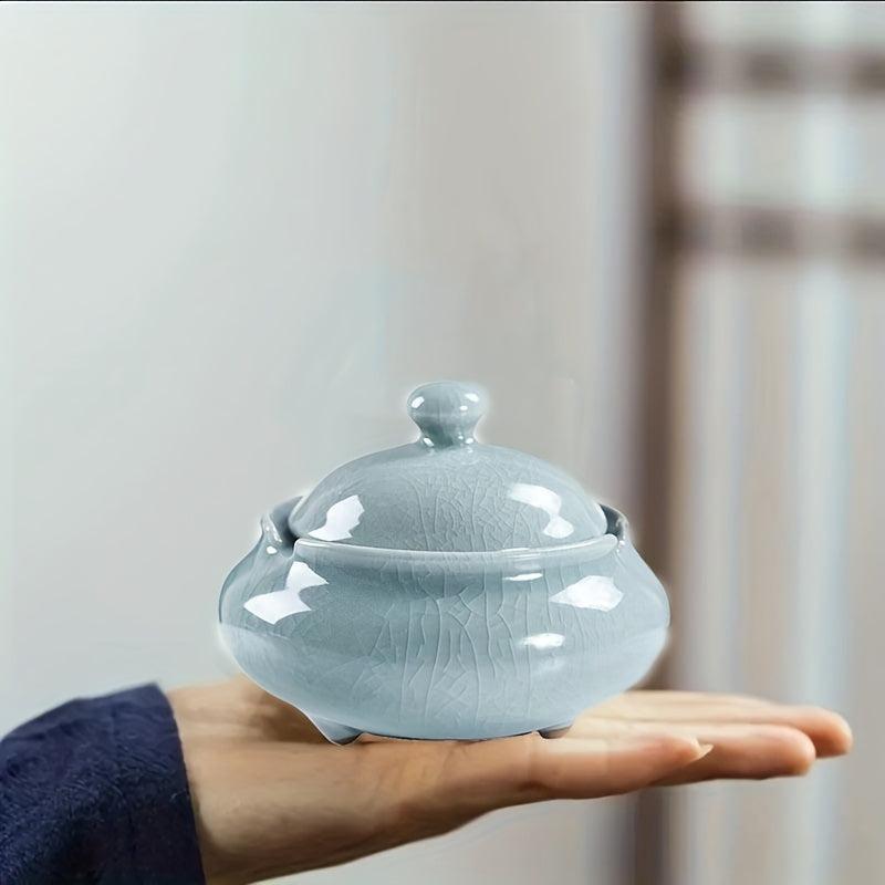 Ceramic Ashtray With Cover Decorative Ashtray For Home Indoor And Outdoor
