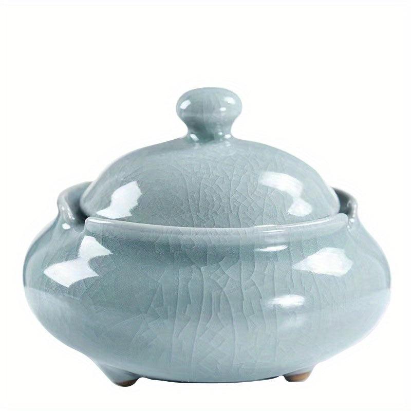 Ceramic Ashtray With Cover Decorative Ashtray For Home Indoor And Outdoor