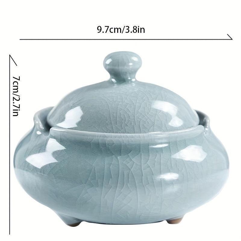 Ceramic Ashtray With Cover Decorative Ashtray For Home Indoor And Outdoor