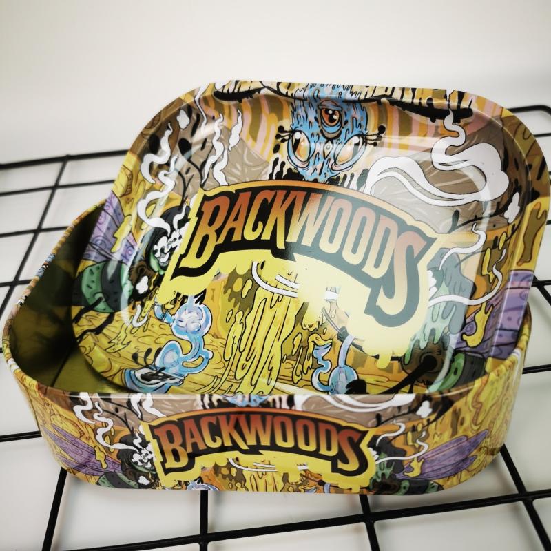 Creative Pattern Storage Box Rolling Tray Metal Rolling Tray