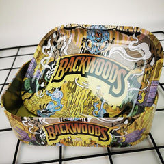 Creative Pattern Storage Box Rolling Tray Metal Rolling Tray