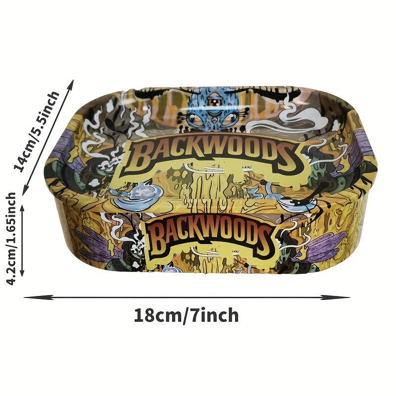 Creative Pattern Storage Box Rolling Tray Metal Rolling Tray