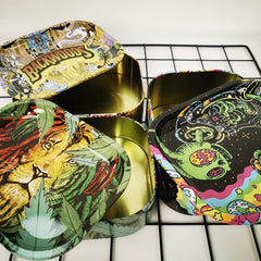 Creative Pattern Storage Box Rolling Tray Metal Rolling Tray