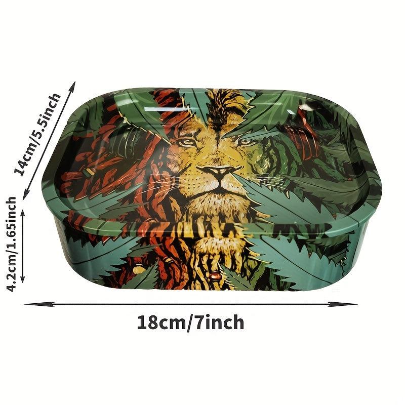 Creative Pattern Storage Box Rolling Tray Metal Rolling Tray