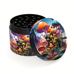 4-Layer Zinc Alloy Grinder 50MM Creative Pattern Metal Spice Crusher