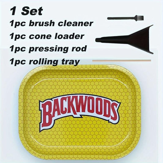 Creative Pattern Rolling Tray Set with Pressing Rod & Brush