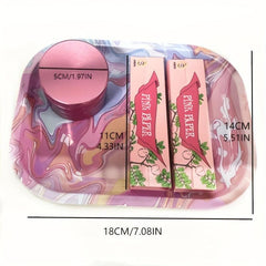 Pink Tools Set Rolling Tray Grinder Booklets Rolling Paper Storage Bag