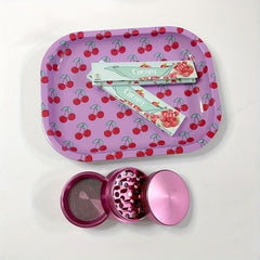 Pink Tools Set Rolling Tray Grinder Booklets Rolling Paper Storage Bag