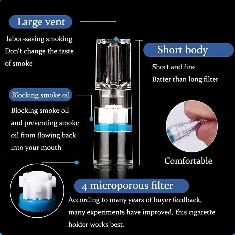 100pcs Disposable Transparent Smoking Filter Holder