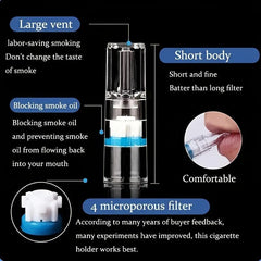 100pcs Disposable Transparent Smoking Filter Holder
