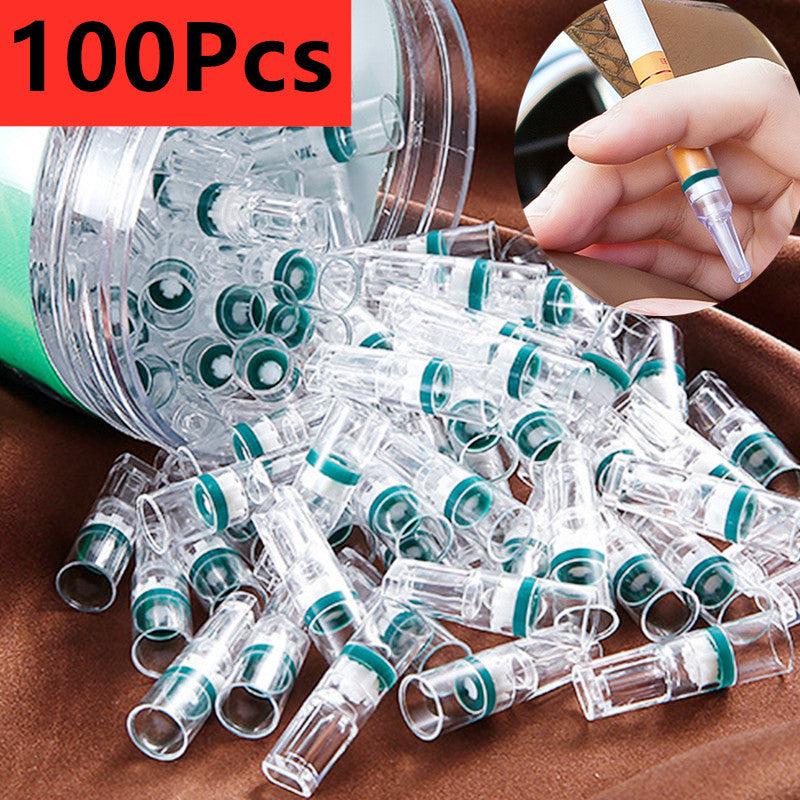 100pcs Disposable Transparent Smoking Filter Holder
