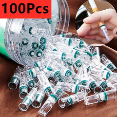100pcs Disposable Transparent Smoking Filter Holder