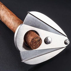 Portable Stainless Steel Cigar Cutter Double Blade Scissors