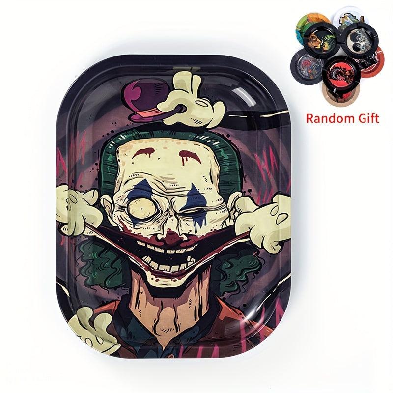 Creative Pattern Metal Rolling Tray Wake Up Tray Dessert Tray Ashtray Gift