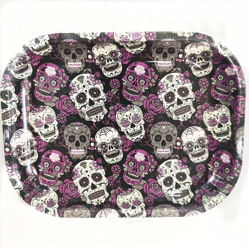Halloween Skull Rolling Tray Metal Cartoon Washable Fruit Plate
