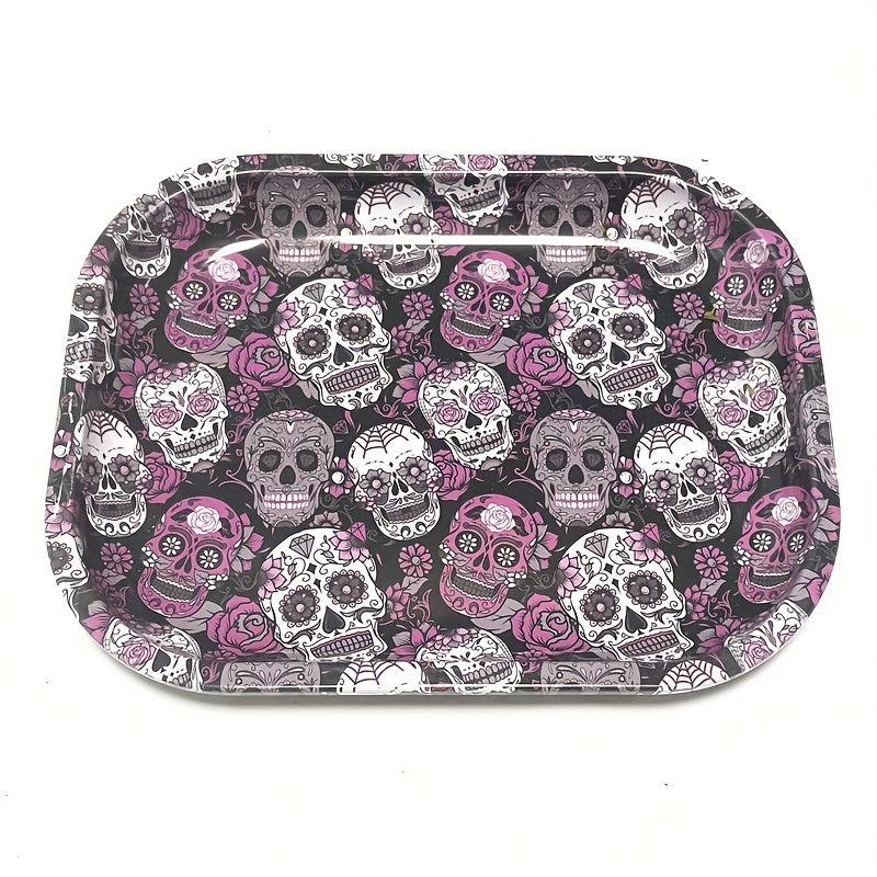 Halloween Skull Rolling Tray Metal Cartoon Washable Fruit Plate