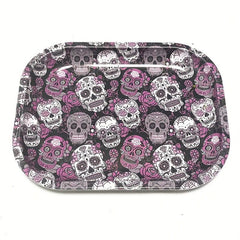 Halloween Skull Rolling Tray Metal Cartoon Washable Fruit Plate