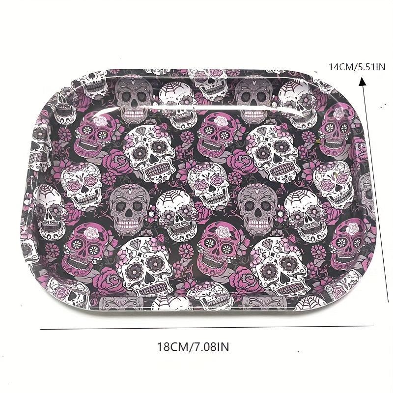 Halloween Skull Rolling Tray Metal Cartoon Washable Fruit Plate