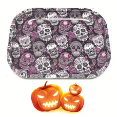 Halloween Skull Rolling Tray Metal Cartoon Washable Fruit Plate